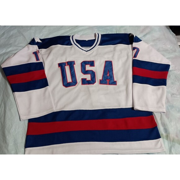 Jack O’Callahan #17 Jersey USA Olympic 1980 Hockey Size 3XL Stitch - Picture 1 of 8